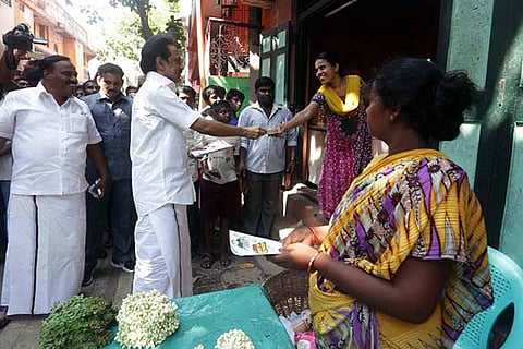 DMK Treasurer MK Stalin begins his election campaign at RK Nagar,