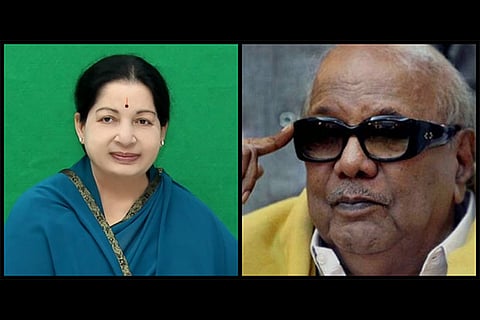 Chief Minister J Jayalalithaa and DMK Cheif M Karunanidhi