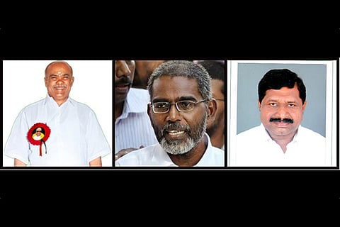 M Appavu, DMK; SP Udayakumar, IND and IS Inbadurai, AIADMK