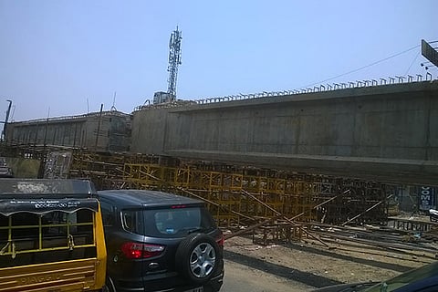 Work in progress at Porur intersection and flyover is likely to be ready by July