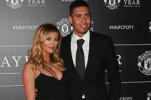 Chris Smalling with his girl friend Sam Cooke