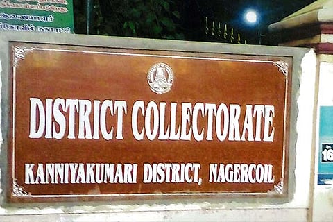 The new plaque at the Collectorate at Nagercoil