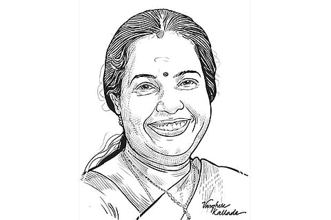 Vanathi Srinivasan of BJP (Illustration by Varghese Kallada)