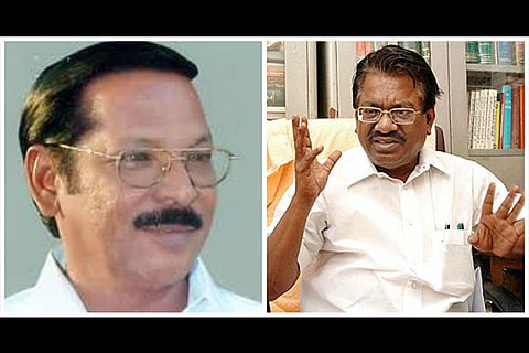 RS Bharathi (left) and TKS Elangovan