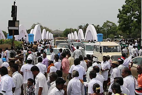 Traffic near Napier Bridge came to a standstill