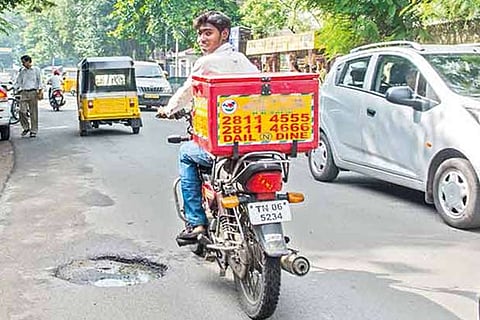 College students turn delivery boys to earn pocket money