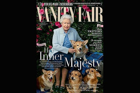 Vanity Fair magazine featuring Queen Elizabeth II in the cover