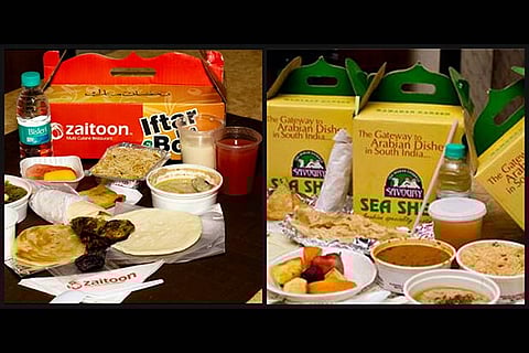 Iftar packs (R) Zaitoon and (L) Sea Shell