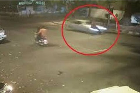 The cctv grab of the hit and run incident