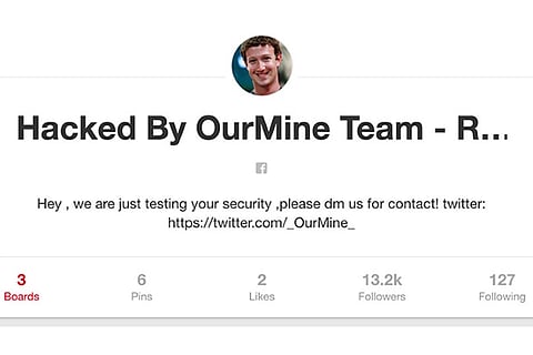 Screen shot of Mark Zuckerberg's Pinterest account