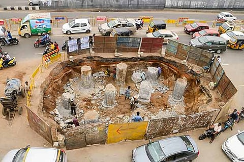 Trenches covered with metal sheets during night are not visible and pose great danger (Pic: Justin)
