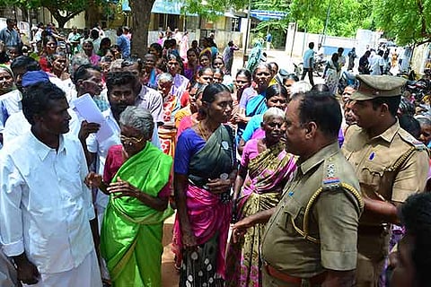 Uthapuram Dalits at Madurai Collectorate on Monday