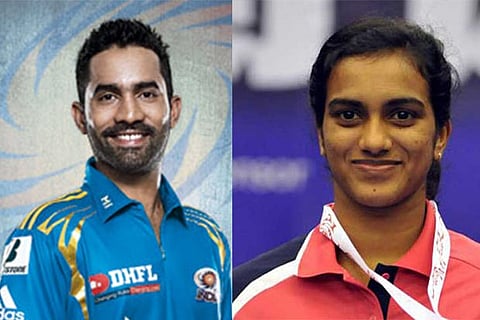 Dinesh Karthik and P V Sindhu