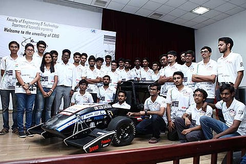Students of SRM with their newly designed race car