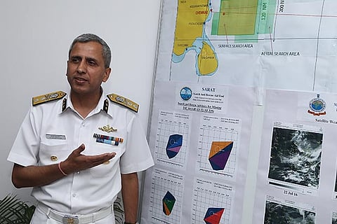 Coast Guard Eastern Region Commander IG Rajan Bargotra briefed the media about search operations