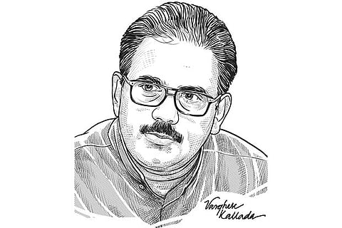 Dr AV Anoop, MD of AVA Cholayil Health Care (Illustration by Varghese Kallada)