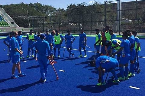 File photo of the Indian Hockey team during a training session