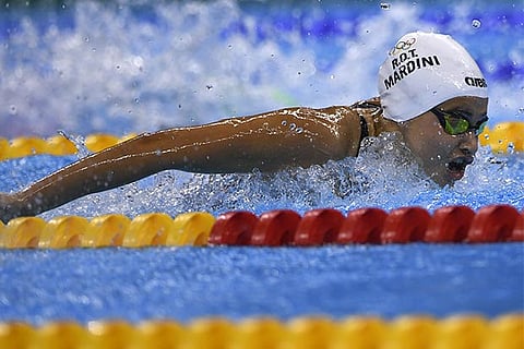 Syria?s Yusra Mardini in action in the 100-metre butterfly event