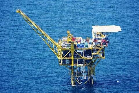 Japan's foreign ministry shows Chinese offshore gas platform that Japan says has a radar facility