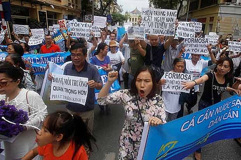 A file photo of the protestors in Vietnam