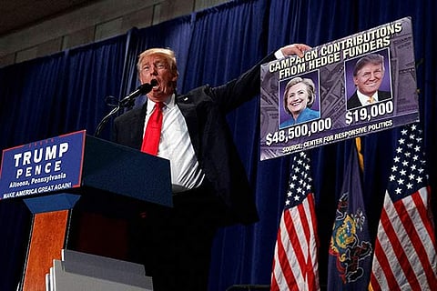 Republican presidential candidate Donald Trump during a campaign rally