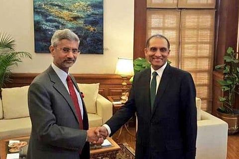 S. Jaishankar meets with his Pakistan counterpart Aizaz Ahmed Chaudhry