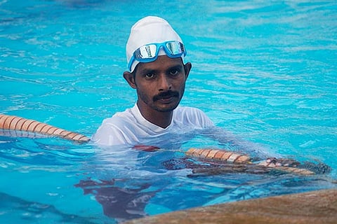 Natraj S, a swimming coach who trains kids with special needs