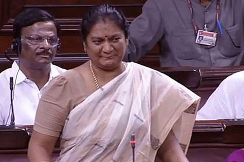 Rajya Sabha MP M Sasikala Pushpa (Image: ANI, Twitter)
