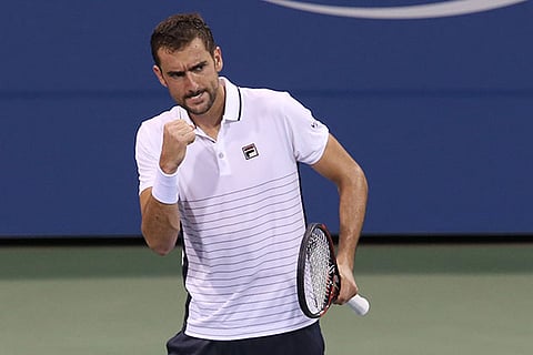 Marin Cilic is ecstatic after his win over Stakhovsky in the second round