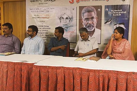 TM Krishna, Perumal Murugan and others at the book launch