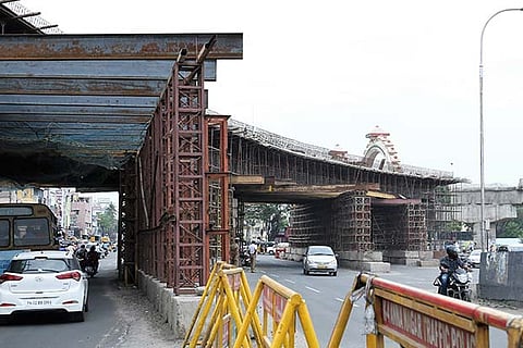 Work in full swing at the flyover connecting Poonamallee High Road with Anna Nagar