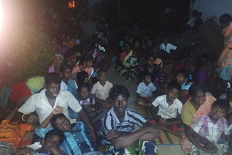 People spent the night outside their houses in a village near Ulundurpet following the mild tremor