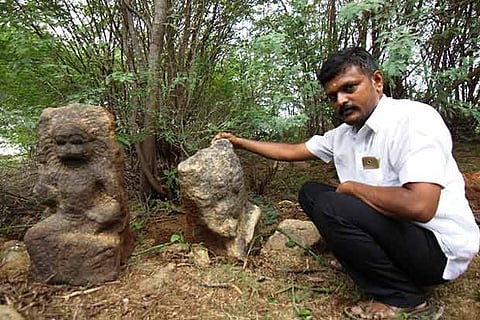 The ruined parts of the temple
