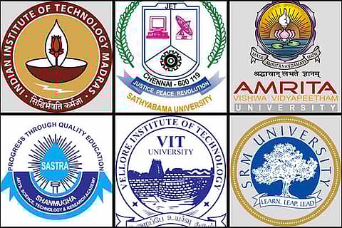 Indian Institute of Technology, Sathyabama, Amrita, SASTRA, VIT and SRM