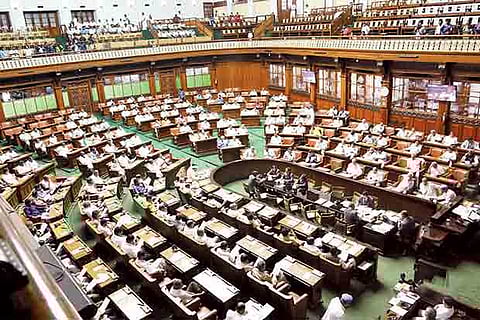 Full house discussing the resolution on Cauvery in Karnataka