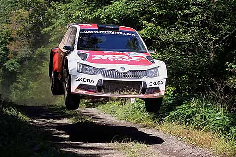 Team MRF's Gaurav Gill in action