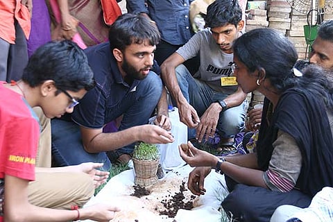 Participants at the workshop on organic farming methods (Photo: Manivasagan N)