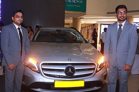 CEO K Naresh, COO Lenin with the new range of luxury cabs, unveiled by KHO Cabs Concierge (P) Ltd