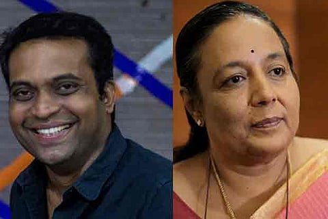 Chandramohan, secretary of Arappor Iyakkam and Jayshree Vencatesan, trustee of Care Earth Trust