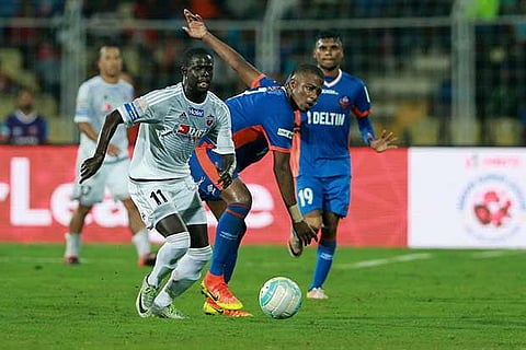 Supersub Momar Ndoye of FC Pune City scored winning goal against host FC Goa. (Photo Courtesy: ISL)