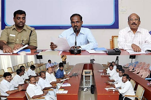 An all-party meeting was convened by district collectors of Karur and Thanjavur