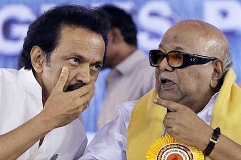 MK Stalin with M Karunanidhi