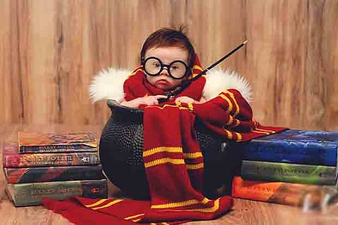 3-month-old baby has a Harry Potter theme based photoshoot