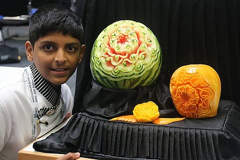 13-year-old Yeshwanth Kumar with his culinary artwork