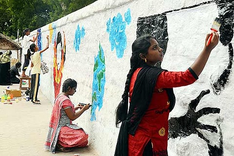 Participants of ABD programme unleashed their creativity on the walls in Madurai