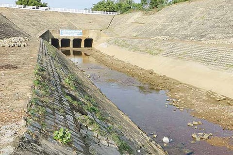 The flow of Krishna water in Kandaleru-Poondi canal dipped drastically a few days ago