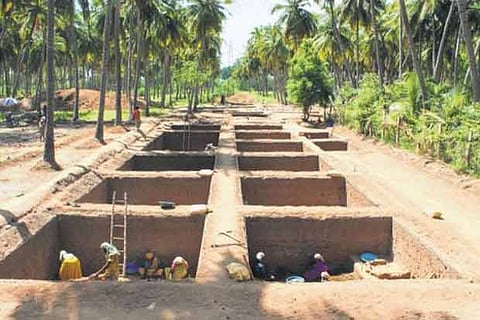 Excavation site at Keezhadi