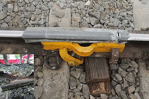 The foot-long fracture that developed on the track near Chetpet station