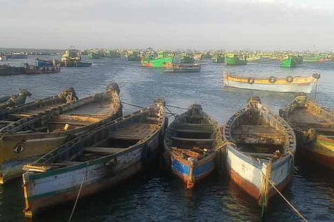 The boats seized by the Sri Lankan Navy
