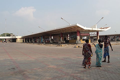 The Mattuthavani bus stand in Madurai was empty
